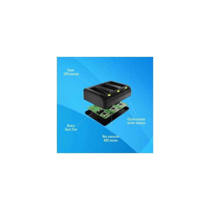 Ładowarka trójkanałowa Newell SDC-USB do akumulatorów AHDBT-901 do GoPro