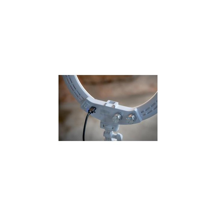 Lampa pierścieniowa LED Newell RL-10A Arctic White + statyw