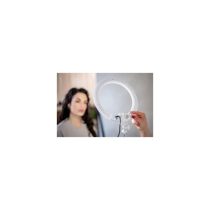 Lampa pierścieniowa LED Newell RL-10A Arctic White + statyw
