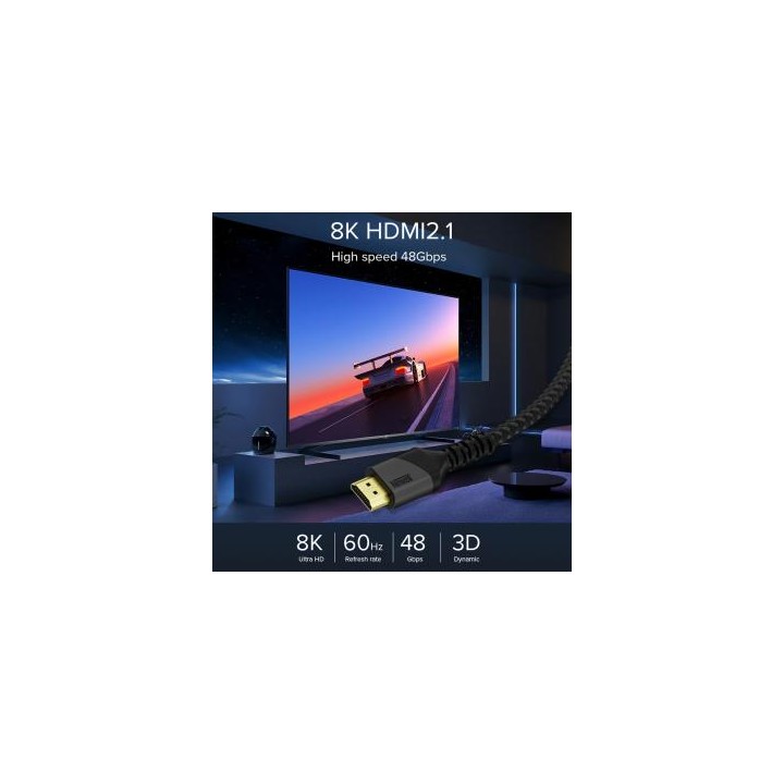 Kabel Newell HDMI - HDMI 2.1, 8K 60 Hz - 2 m, grafitowy