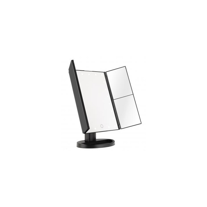 Lusterko do makijażu Humanas HS-ML04 z podświetleniem LED - czarne