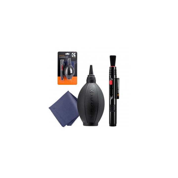 Zestaw czyszczący K&F Concept 3w1 - gruszka, mikrofibra, piórko fotograficzne