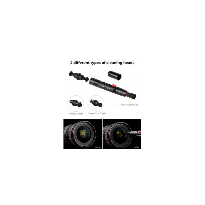 Zestaw czyszczący K&F Concept 3w1 - gruszka, mikrofibra, piórko fotograficzne