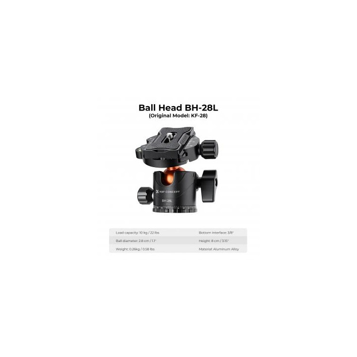 Statyw K&F Concept K234A7 z głowicą kulową BH-28L