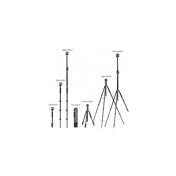 Statyw K&F Concept T254A7 z głowicą kulową BH-28L