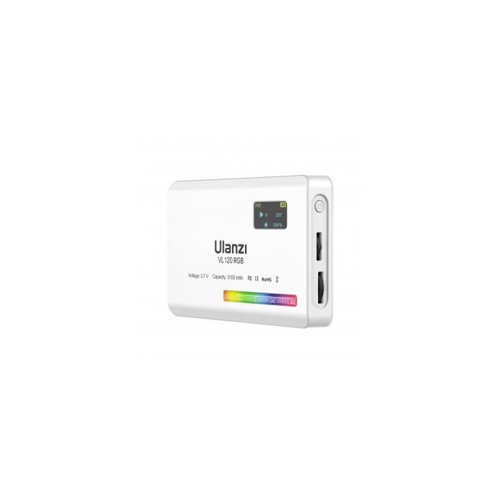 Lampa LED Ulanzi VL120 - RGB, WB (2500 K - 9000 K), biała