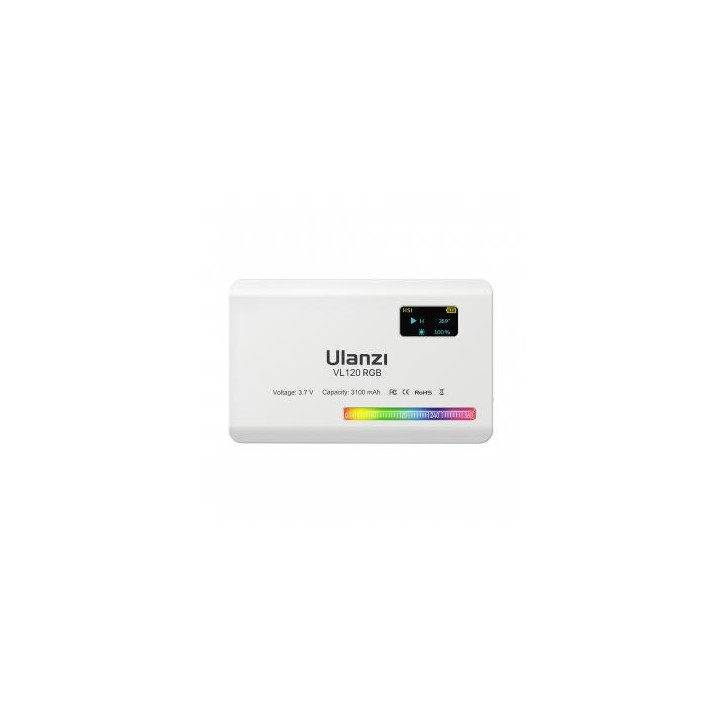 Lampa LED Ulanzi VL120 - RGB, WB (2500 K - 9000 K), biała