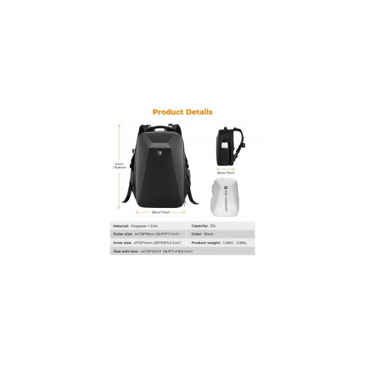 Plecak fotograficzny K&F Concept Nature Wander 22 l - czarny