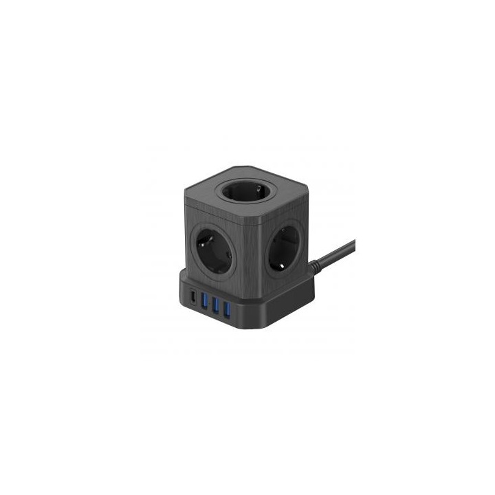 Kostka zasilająca Newell GaN Power Cube 9w1 - czarna