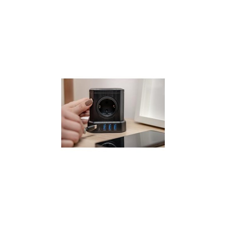 Kostka zasilająca Newell GaN Power Cube 9w1 - czarna