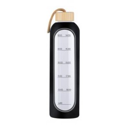 Butelka szklana KiCA Hydro Glass 1000 ml - czarna