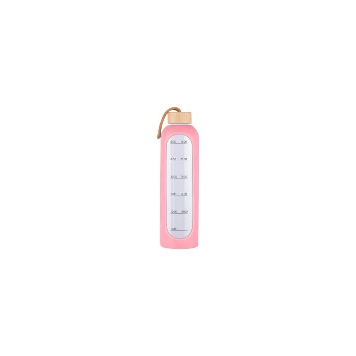 Butelka szklana KiCA Hydro Glass 1000 ml - różowa