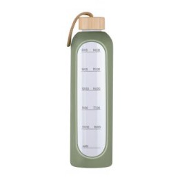 Butelka szklana KiCA Hydro Glass 1000 ml - oliwkowa