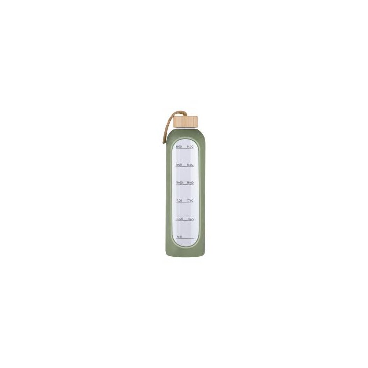 Butelka szklana KiCA Hydro Glass 1000 ml - oliwkowa