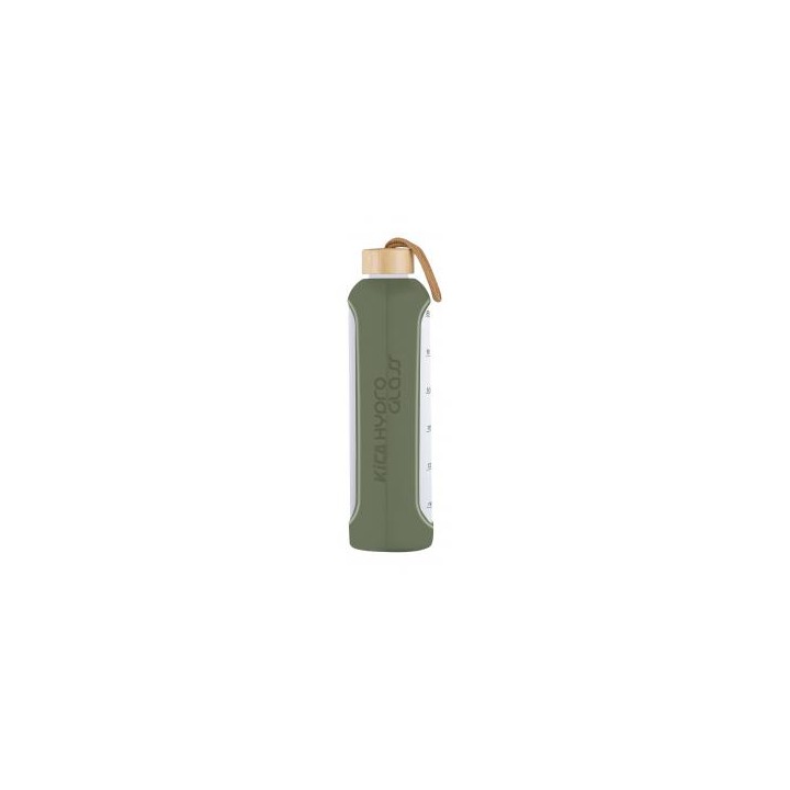 Butelka szklana KiCA Hydro Glass 1000 ml - oliwkowa