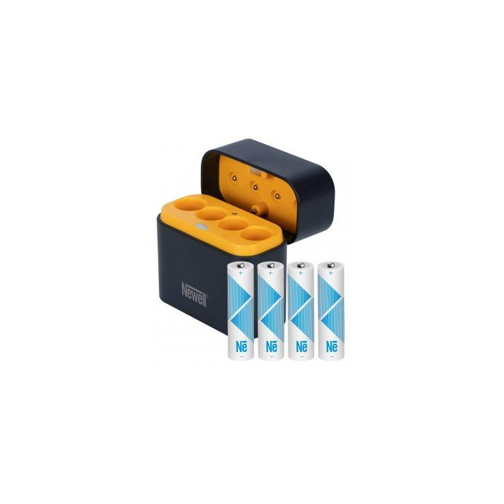 Ładowarka 4-kanałowa Newell do akumulatorów Li-ion + 4 akumulatory Li-ion AA 1,5 V 2200 mAh