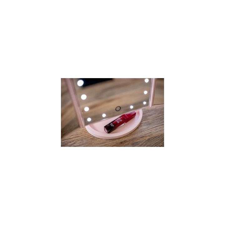 Lusterko do makijażu Humanas HS-ML04 z podświetleniem LED - różowe