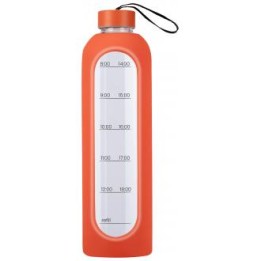 Butelka szklana KiCA Hydro Glass 1000 ml - pomarańczowa