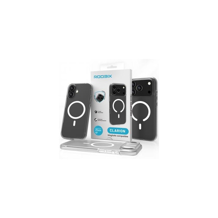 Etui Roobix Clarion MagSafe do iPhone 17 Pro Max - przezroczyste