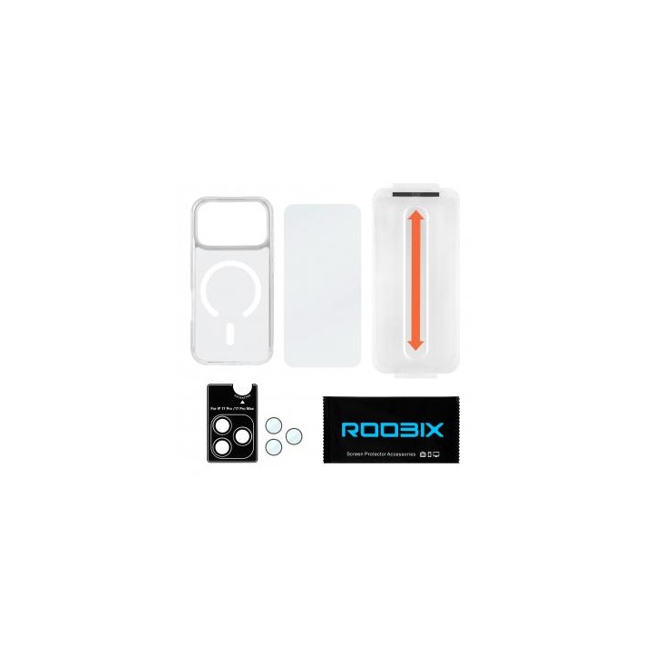 Zestaw Roobix 3w1 Combo do iPhone 17 Pro (etui MagSafe + szkło + ochrona obiektywu)