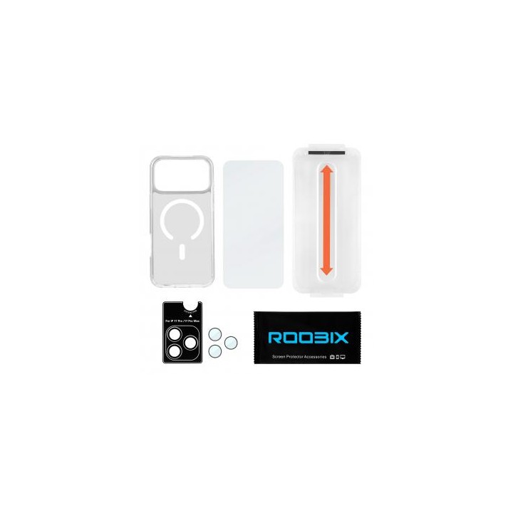 Zestaw Roobix 3w1 Combo do iPhone 17 Pro Max (etui MagSafe + szkło + ochrona obiektywu)