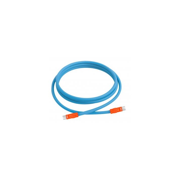 Kabel Newell USB-C - USB-C 100 W, 2 m, silikonowy, niebiesko-pomarańczowy