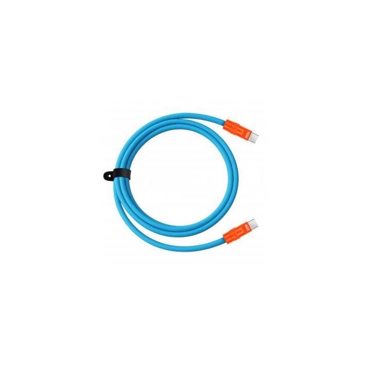 Kabel Newell USB-C - USB-C 100 W, 2 m, silikonowy, niebiesko-pomarańczowy