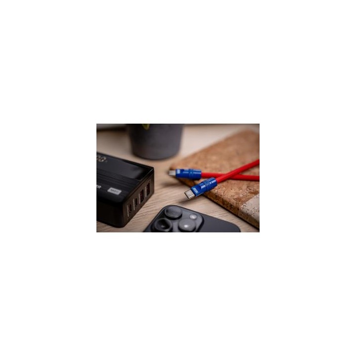 Kabel Newell USB-C - USB-C 100 W, 2 m, silikonowy, czerwono-granatowy