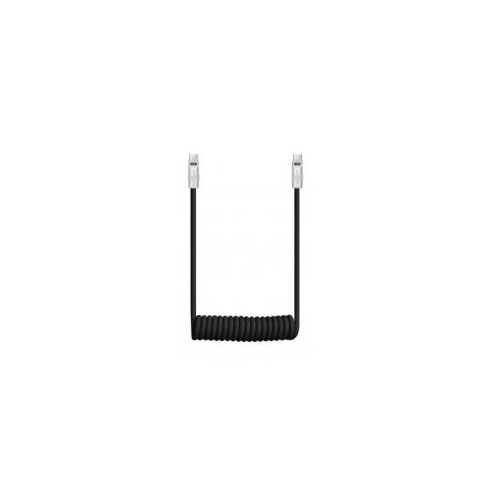 Kabel Newell USB-C - USB-C 100 W, 1,5 m, silikonowy, spiralny, czarny