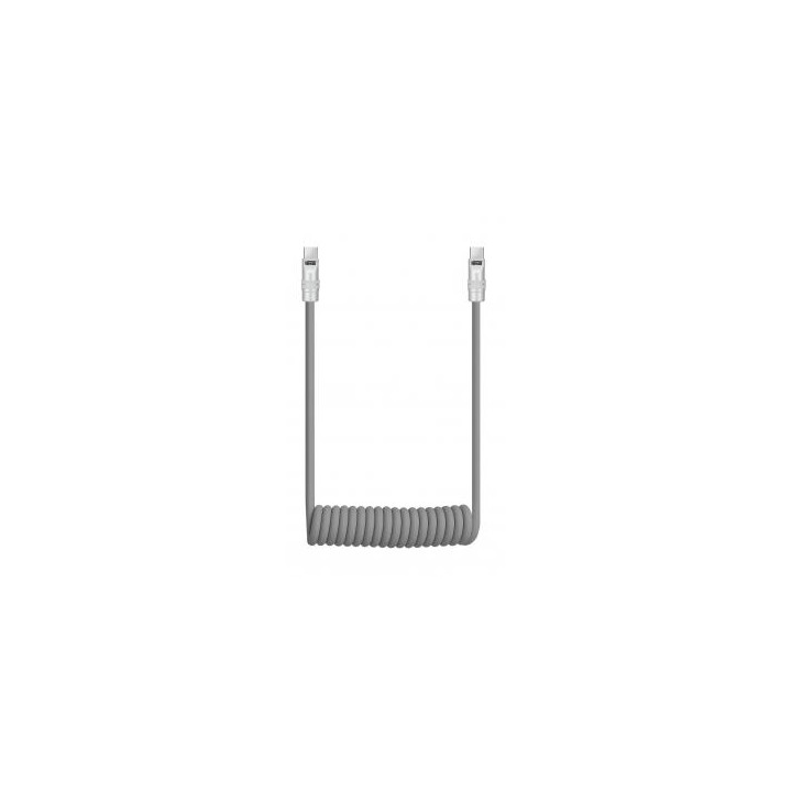 Kabel Newell USB-C - USB-C 100 W, 1,5 m, silikonowy, spiralny, szary