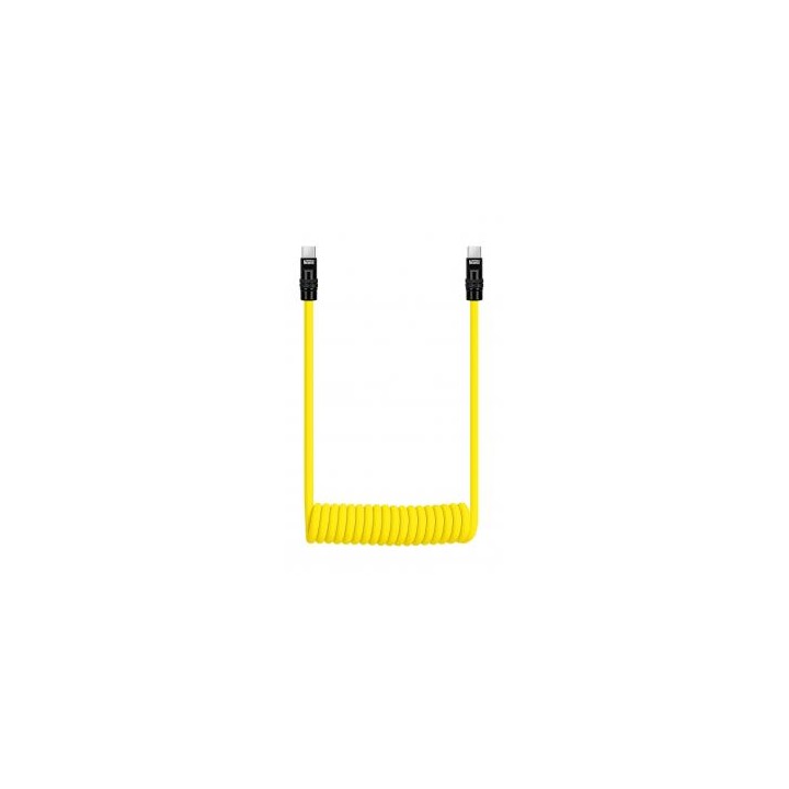 Kabel Newell USB-C - USB-C 100 W, 1,5 m, silikonowy, spiralny, żółto-czarny