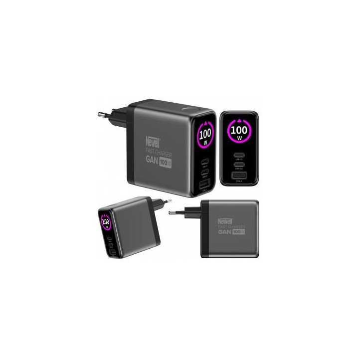 Ładowarka sieciowa Newell GaN 100 W TFT - EU