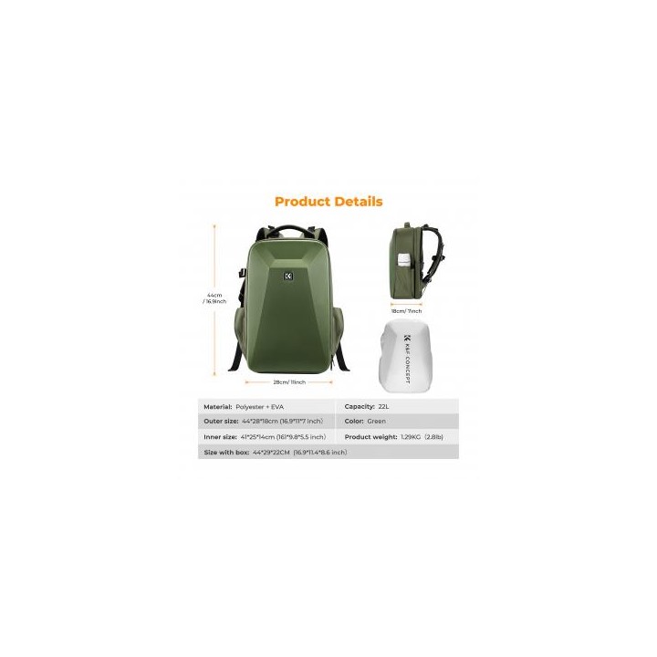 Plecak fotograficzny K&F Concept Nature Wander 22 l - zielony
