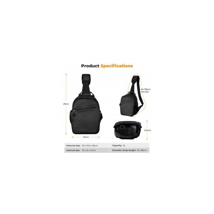 Torba fotograficzna K&F Concept Urban Wander 08 5 l - czarna