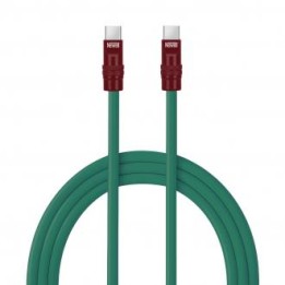 Kabel Newell USB-C - USB-C 100 W, 2 m, silikonowy, zielono-bordowy
