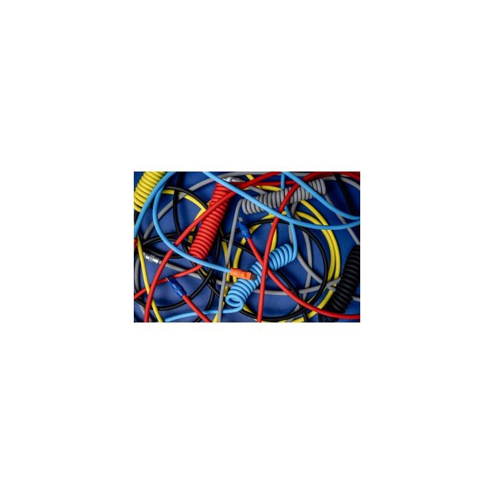 Kabel Newell USB-C - USB-C 100 W, 1,5 m, silikonowy, spiralny, pomarańczowo-żółty