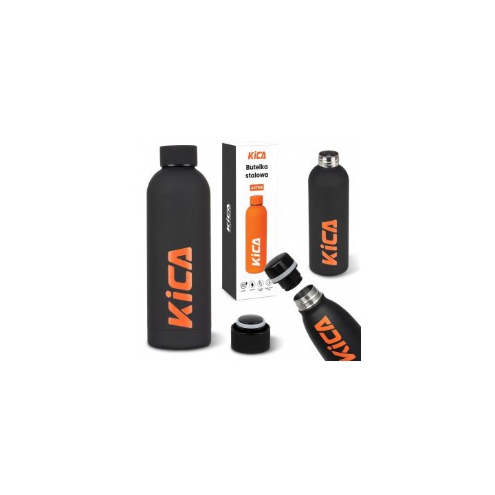 Butelka stalowa KiCA Active 500 ml - czarna