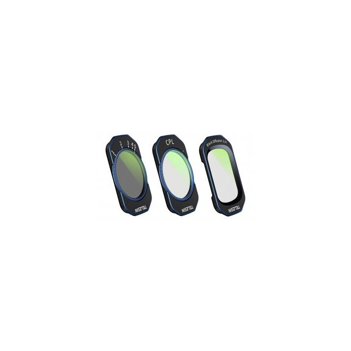 Zestaw filtrów CPL / VND / Black Mist 1 / 4 Telesin S5-FLT-44-TDJ do kamer DJI Osmo Pocket 4 / 3