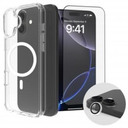 Zestaw Roobix 3w1 Combo do iPhone 16 (etui MagSafe + szkło + ochrona obiektywu)