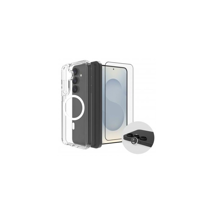 Zestaw Roobix 3w1 Combo do Samsung S25 (etui MagSafe + szkło + ochrona obiektywu)