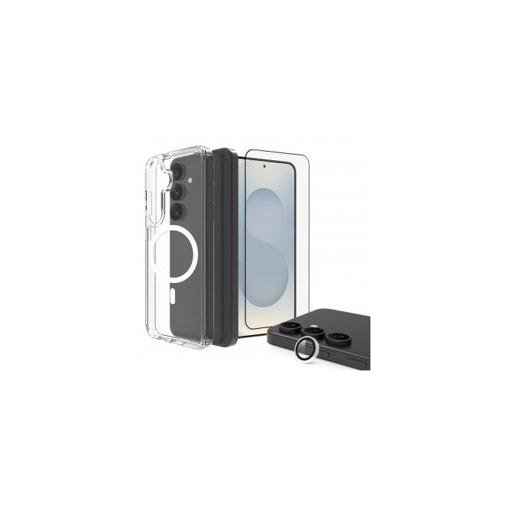 Zestaw Roobix 3w1 Combo do Samsung S25 (etui MagSafe + szkło + ochrona obiektywu)