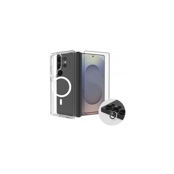 Zestaw Roobix 3w1 Combo do Samsung S25 Ultra (etui MagSafe + szkło + ochrona obiektywu)
